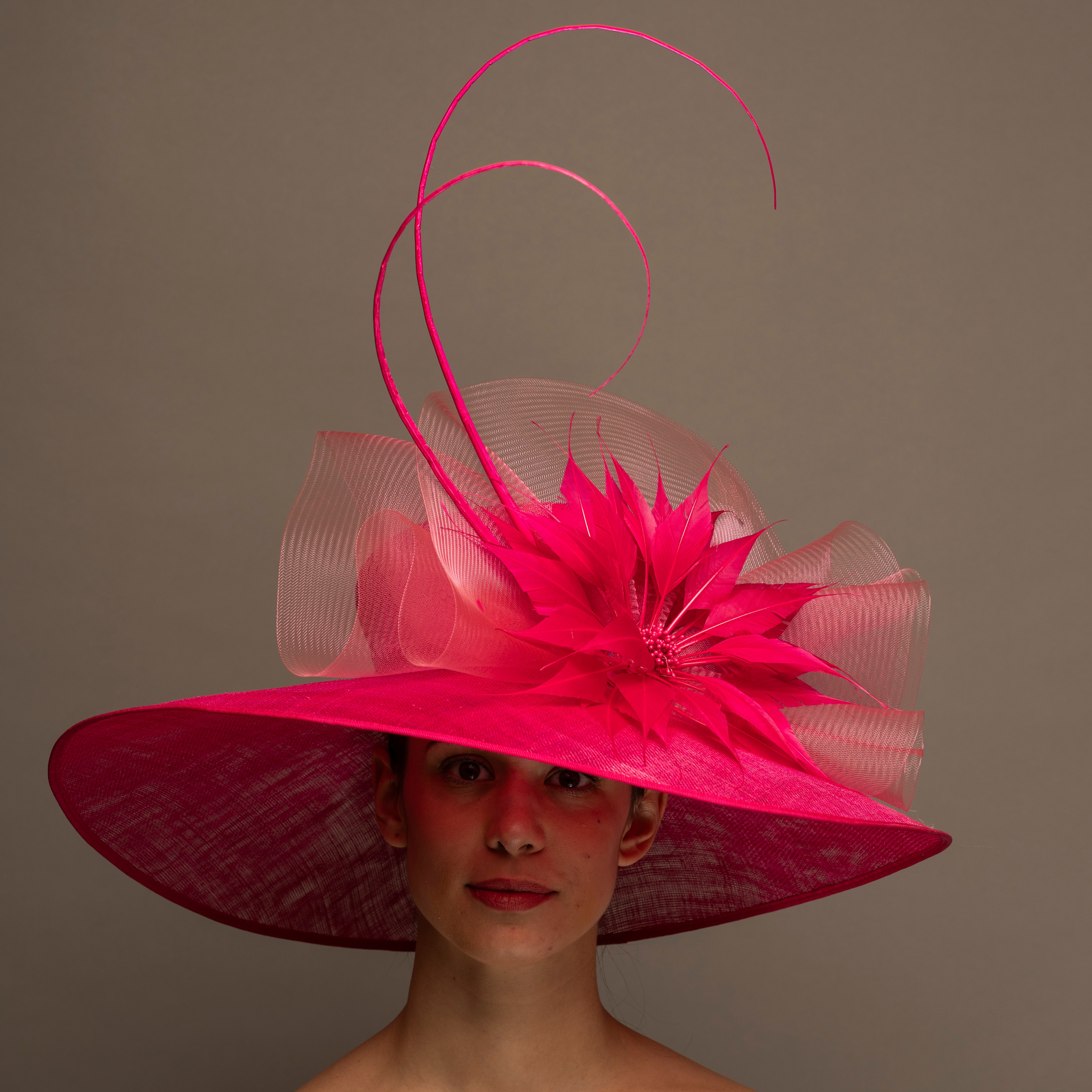 Fuschia pink wedding hats on sale