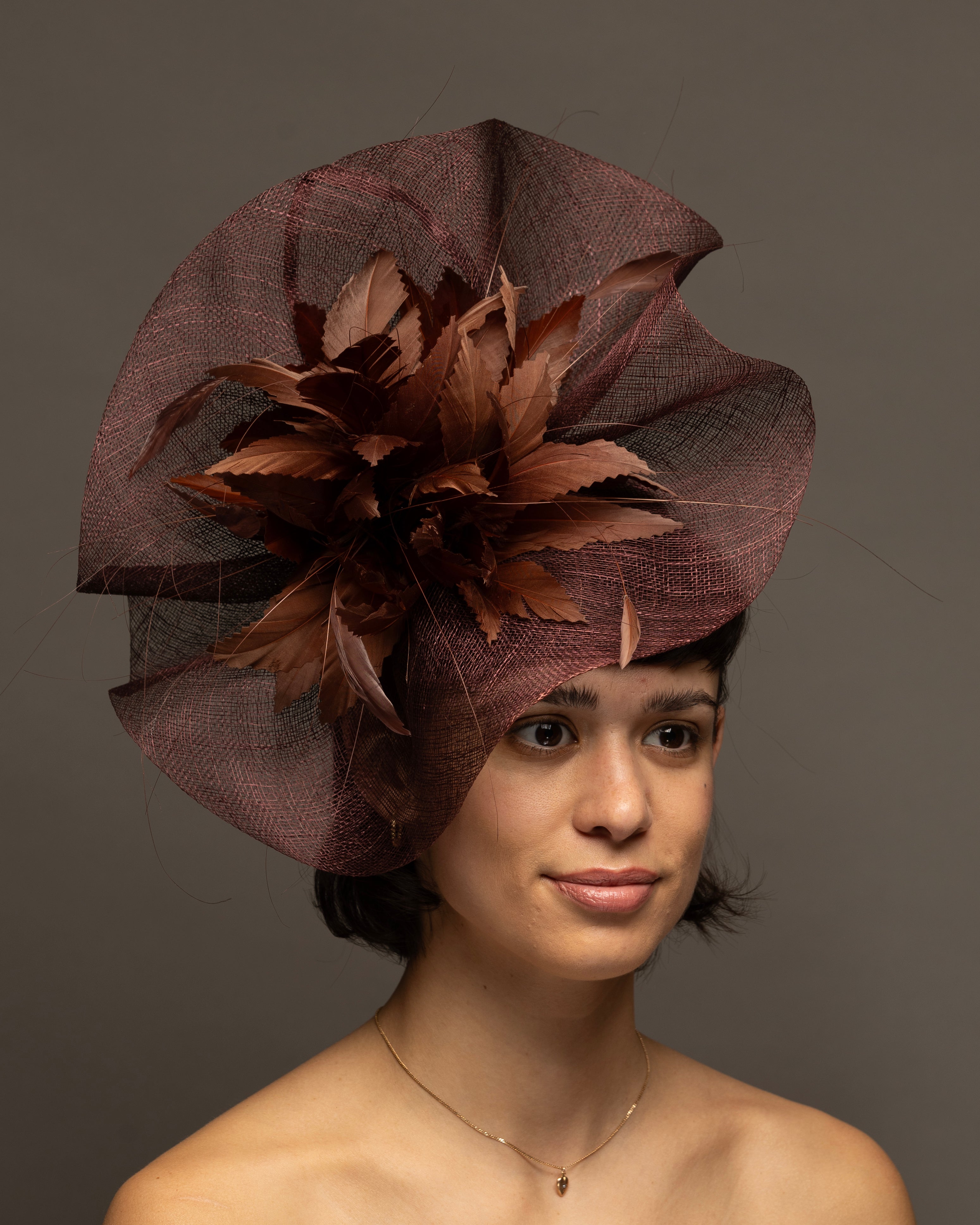 Belle Blush Fascinator Derby Hat with Flower Bouquet