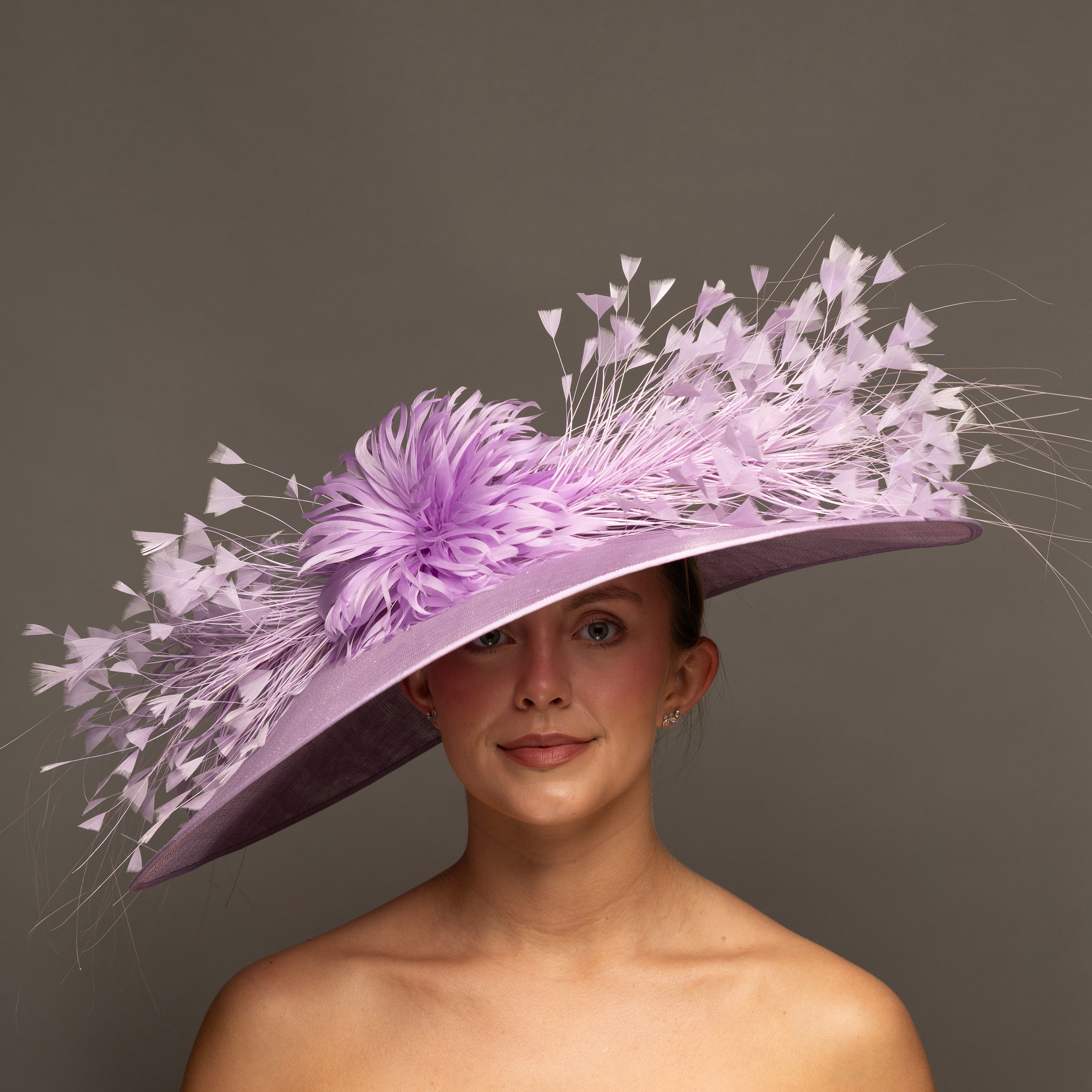 Autumn All Icy Lavender Hat | Floral Derby Look – The Hat Girls display picture 1