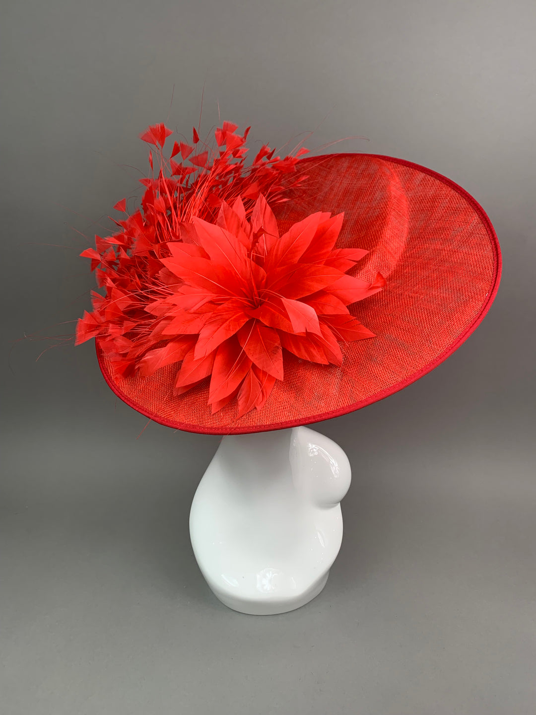 THG7439 - Tomato Red & Red Fascinator