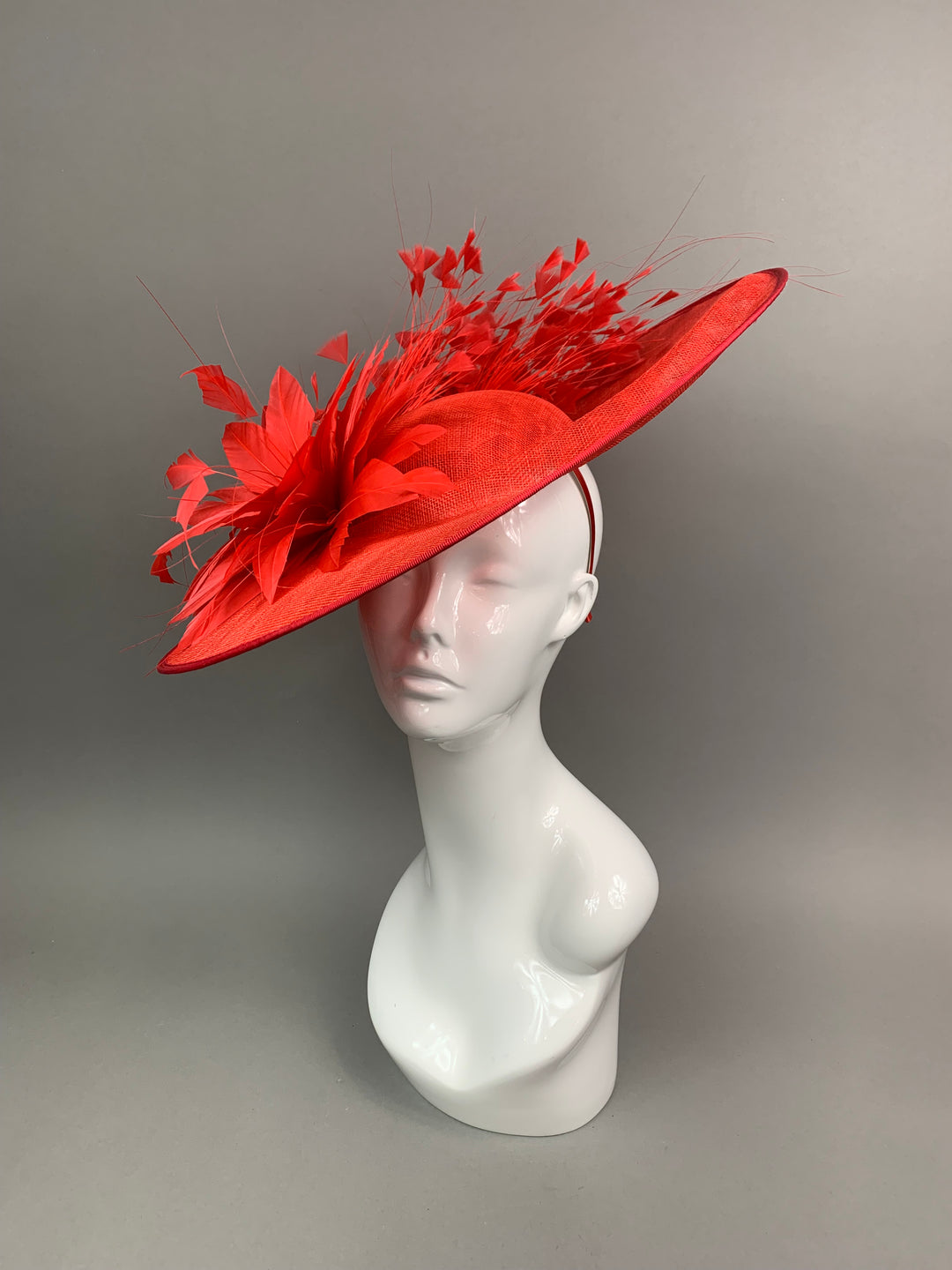 THG7439 - Tomato Red & Red Fascinator