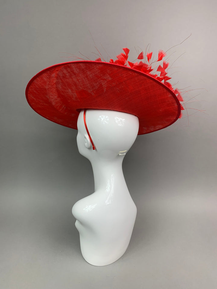 THG7439 - Tomato Red & Red Fascinator