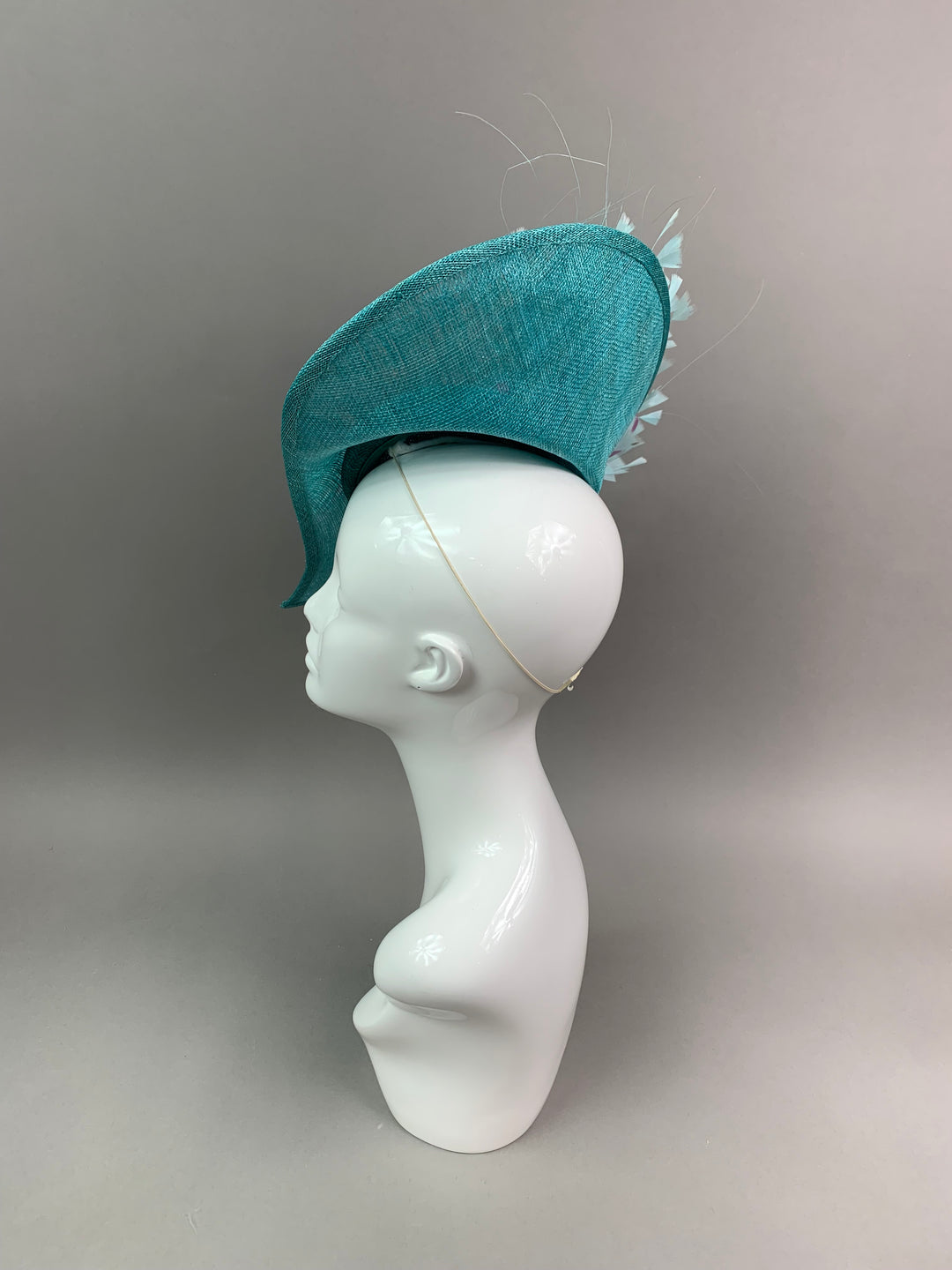 THG7461 - Aqua Blue & Mauve Pink Fascinator
