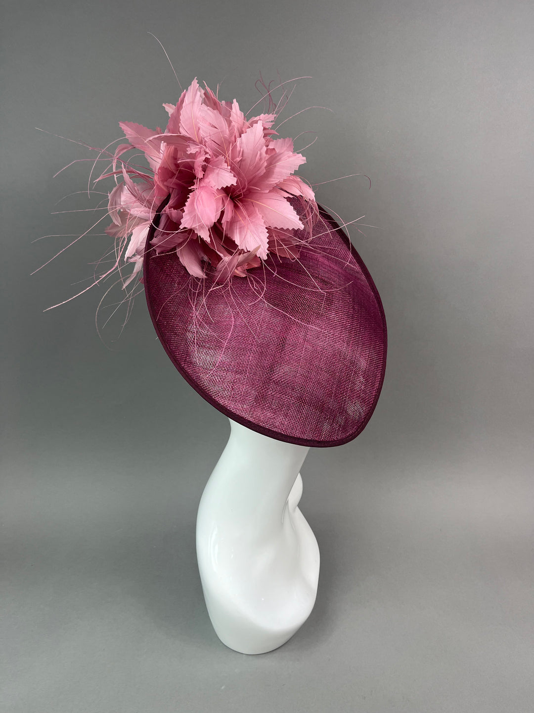 THG7480 - Merlot & Rose Pink Fascinator