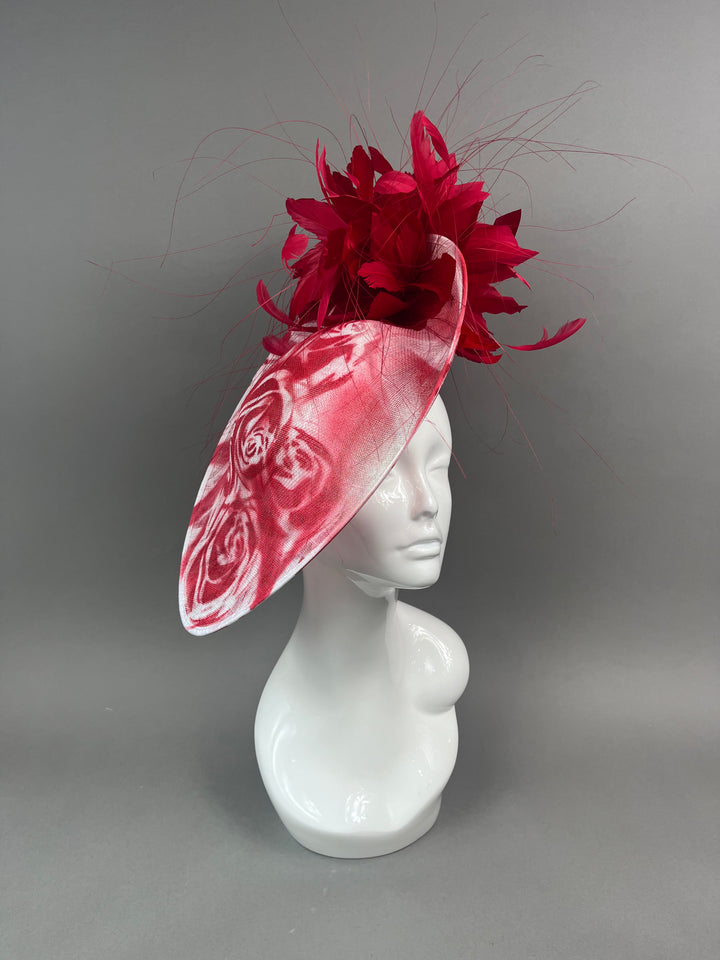 THG7491 - Red & White Roses Graffiti Fascinator