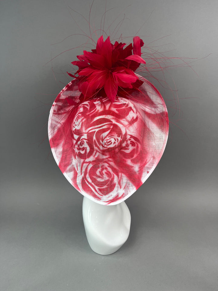 THG7491 - Red & White Roses Graffiti Fascinator