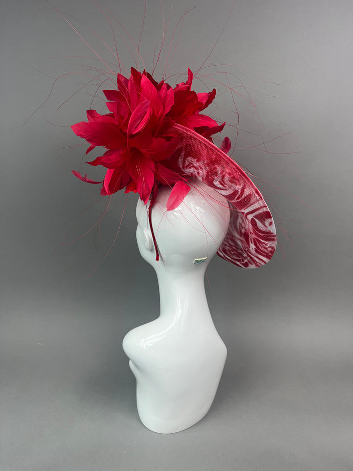 THG7491 - Red & White Roses Graffiti Fascinator